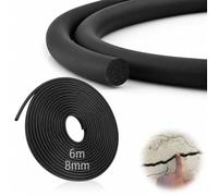 TXXATX Profilé de remplissage de joints Ø 8 mm, cordon d'étanchéité de 6 m | Cordon de joint EPDM noir, joint en mousse 8 mm, cordon rond, joint en caoutchouc mousse pour murs, fenêtres
