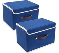 TYEERS Boîte de rangement pliable 38x25x25 cm 2-pièces Bleu classique