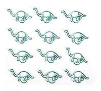 Tyenaza 12 Pièces Clip en Forme de Dinosaure Enduit de Couleur Multifonction Trombone Épaissi 3x3cm, pour Marque-Page Photoes Stationnaire Scrapbooking Artisanat
