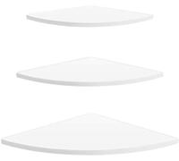 Tyenaza 3 PCS Étagère PVC d'angle Flottante avec Extrémité Arrondie, Etagères Murale de Rangement pour Chambre à Coucher, Cuisine, Salon, Haut-parleurs, Livres, Décorations