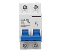 Tyenaza Disjoncteur Miniature DC, 2 Pôles 500V 25a Disjoncteur B Type Disjoncteur sur Rail DIN pour Système Solaire Photovoltaïque