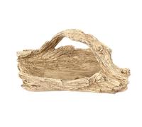 Tyenaza Jardinière Succulente en Bois Flotté Artificiel, Jardinière Succulente en Résine De Faux Bois pour Table Basse De Bureau De Rebord De Fenêtre (29x12.5x13.5cm)