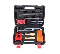Tyenaza Kit d'affûtage de tronçonneuse 16 pièces avec étui de Rangement, Comprenant Une Lime Ronde, Un Tournevis Plat, Un Guide de Lime, Un Manche en Bois, Une Barre d'abattage et Un Outil de Mesure.