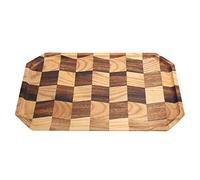 Tyenaza Plateau de Service en Bois, Plateaux rectangulaires à Motif de Grille, Plateau de Service, Plateau en Bois, Plateau à Fromage pour café, thé, Fruits, Pot de Fleurs(38 * 24)
