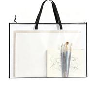 TYEQWT Porte-Documents A2 64x48 cm, Pochette Rangement Maille Transparente ImperméAble Fermeture éClair PoignéEs, Chemise à Dessin pour Plans Architecturaux Croquis éCole Bureau