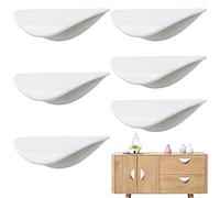 TYFYH Poignees Adhesives Porte Placard 6 Pcs Balcon AdhéSives Poignées, Poignées de Tiroir Autocollantes, Bouton en Forme de Coquille, Poignées de Porte Coulissantes pour Fenêtres Armoires Commode