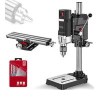 TYH Perceuse À Colonne Professionnelle, Mini Perceuse À Colonne À 6 Vitesses (2800 TR/Min), avec Établi Multifonctionnel Robuste, Perceuse Électrique De Table pour Un Contrôle Précis, Perce Le Métal