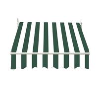 TYHAYJYK Toile de Rechange pour Store rétractable, Store de terrasse 600 x 300 cm, Tissu à Rayures Vert foncé et Blanc pour terrasse, Balcon, Cour, Jardin, Balcon