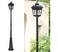 TYLDBNF Lampadaire d'extérieur 260 cm, lampadaire d'extérieur, Pilier en Aluminium, Lampe de Jardin, Chemin, Pilier en Verre, Lanterne de Cour, Lampe de Chemin, lampadaire étanche IP65.