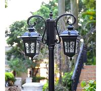 TYLDBNF Lampadaire d'extérieur Lampadaire Lampes d'extérieur 175 cm 2 têtes en Aluminium Pilier Post Light Jardin Chemin Pilier Lampe IP65 Étanche Réverbère Verre Lanterne Cour Borne Post Light