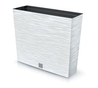 Tymar Jardinière en pot de fleurs haute pour plantes, pot de fleurs pour extérieur, cache-vue allongé, pots de jardin rectangulaires (Blanc; 77x23x69cm)