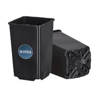 Tymar Lot de 50 pots de culture hauts, 13,5 x 13,5 x 23, à racines profondes, pots pour semis, pour semis ou boutures, pots de repiquage, pots de fleurs profonds, en plastique