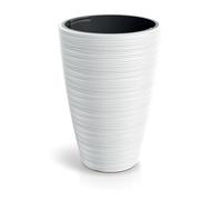 Tymar VENA Pot de fleurs, grand, haut - Pour l'extérieur - Diamètre : 35 cm - Hauteur : 50 cm - Blanc