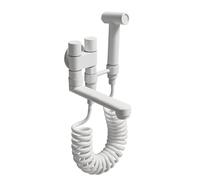 TYMYW Kit Pulvérisateur de Bidet À Main pour Salle de Bain Robinet Eau Froide Kit Mural Bec Rotatif 180° En Laiton,Blanc