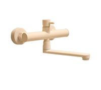 TYMYW Robinet Mural Cuisine Entraxe 150 En Laiton Double Trou | Pivotant À 360°, avec Bec 25 Cm, Monocommande Mitigeur, pour Évier et Balcon, Blanc Laiteux