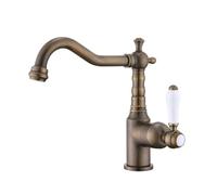 TYMYW Robinet Salle de Bain Vintage Retro Rotatif À 360 ° Robinet Lave Main Eau Chaude et Froide Retro Monotrou en Laiton