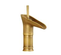 TYMYW Robinets de Lavabo pour Salle de Bain Retro,Mitigeur Lavabo Cascade À Poignée Unique Monotrou en Laiton,Antique