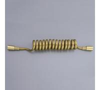 TYMYW Tuyau Douchette Wc Doré 2m Tuyau de Douche Flexible à Ressort | Télescopique,PU Matériel,Raccords en Cuivre,pour Salle de Bain,Pulvérisateur de Toilette