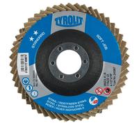 TYROLIT SOFTJOB DxH 115x22,23 2en1 pour acier et inox, P120, Forme : 28S - version droite (SOFTJOB disque à lamelles), Art. 246994 x10 morceau