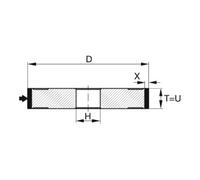 TYROLIT TYROLIT Meule assiette CBN D x T x H (mm), 100 x 10 x 20, Type : B126, 597490 B126 Quantité:1