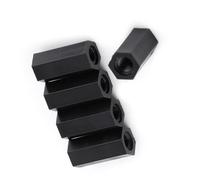 TYTOGE Entretoises Hexagonales Femelles en Nylon Noir PA66 M3, 100 Pièces, avec Surface Lisse et Filetage Propre pour le Montage de Circuits Imprimés (Avec*15)