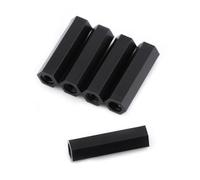 TYTOGE Entretoises Hexagonales Femelles en Nylon Noir PA66 M3, 100 Pièces, avec Surface Lisse et Filetage Propre pour le Montage de Circuits Imprimés (Avec*20)