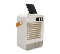 TYTOGE Mini Climatiseur, Petit Refroidisseur d'air Silencieux, Tiroir à Glace, Support de Téléphone, Humidification avec Miroir de Maquillage pour le Bureau (Blanche)