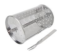 TYTOGE Panier à Grillades Roulant, Sac de Barbecue à Cylindre Antiadhésif, Nettoyage Facile pour le Camping (18 cm de hauteur)