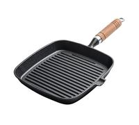 TYTOGE Poêle à Steak avec Manche en Bois, Taille 8,7 Pouces | Fond épais, chauffage uniforme, revêtement antiadhésif, adapté à toutes les cuisinières