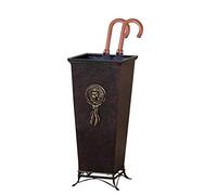 TYUHDUYUR Porte-parapluie, haut de gamme, seau rétro en fer forgé, support de drainage multifonctionnel, avec plateau d'égouttement amovible