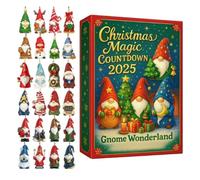 TYUKXJH Calendrier de l Avent Nain 2025 Acrylique 2D Gnome Countdown Calendar 2025 24 Jours Set de Pendentifs Nains de Noël Décoration D'arbres à Collectionner Pour Arbre De Célébration Fête Filles
