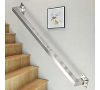 TYYCKJ Rambarde d'escalier, Barre de Support pour Rampe d'escalier de 30 à 600 cm, Rampe en Acier Inoxydable avec kit de Barre d'appui, Rampe d'escalier complète avec Barre d'appui (450 cm/15 pi)
