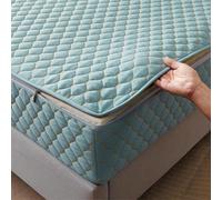 TYYUETY Housse de Matelas de Protection avec Fermeture éclair, Housse de Matelas Monobloc avec Taille Personnalisable, Housse de Matelas Amovible et Lavable-Cyan- 90x190+22cm