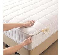 TYYUETY Housse de Matelas de Protection avec Fermeture éclair, Housse de Matelas Monobloc avec Taille Personnalisable, Housse de Matelas Amovible et Lavable-White- 140x190+18cm
