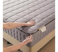 TYYUETY Housse de Matelas de Protection avec Fermeture éclair, Housse de Matelas Monobloc avec Taille Personnalisable, Housse de Matelas Amovible et Lavable-Gray- 80x180+15cm