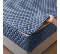TYYUETY Housse de Matelas de Protection avec Fermeture éclair, Housse de Matelas Monobloc avec Taille Personnalisable, Housse de Matelas Amovible et Lavable-Blue- 180x200+30cm