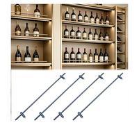 Tyzlup Barre Anti-Chute étagère 4 pièces de Rails de Bordure en Alliage d'aluminium pour étagère à vin ou bibliothèque Barrière Anti-basculement,étagères de 50,60,80,90cm(Gray,76" (193 cm))