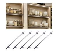 Tyzlup Barre Anti-Chute étagère Ensemble De 5 Rails pour Étagères De Cuisine, Alliage D'aluminium, Protection Anti-basculement pour Cave À Vin (30, 40, 60 Ou 90 Cm)(Black,20in/51cm)