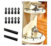 Tyzlup Barre Anti-Chute étagère Set De 2 Barres D’Angle pour Étagères 36 40 50 60 80cm, Flexible Anti-Chute pour Vin Garde-Manger Placard Bibliothèque(Black,12in/30cm)
