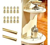 Tyzlup Barre Anti-Chute étagère Set De 2 Barres D’Angle pour Étagères 36 40 50 60 80cm, Flexible Anti-Chute pour Vin Garde-Manger Placard Bibliothèque(Gold,20in/51cm)