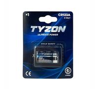 TYZON® Pile Lithium CR123A 3 V - 1 Unité - Haute Capacité - pour Lampes Torches, Caméras, Détecteurs de Mouvement - Sécurité et Longévité - sans Mercure