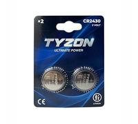 TYZON® Piles Lithium CR2430 3 V - Lot de 2 - Piles Bouton pour Montres, Jouets, Télécommandes, Outils Électroniques - sans Mercure - Longue Durée