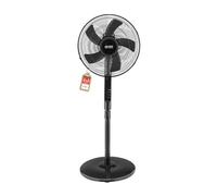 TZS First Austria Ventilateur sur pied télécommande | Hauteur réglable 135cm | Silencieux | Inclinaison 20° | Oscillation 100° | Minuteur | 3 vitesses | Noir