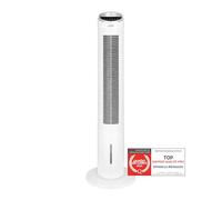 TZS First Austria Ventilateur tour refroidissement eau télécommande | 102cm | Très silencieux | Oscillation 80° | Minuteur | 3 vitesses | Écran tactile | Blanc