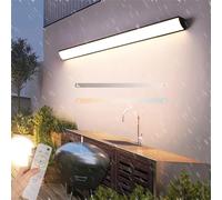 TZSMUM Extérieure Applique Murale avec Télécommande Étanche IP65 LED Dimmable Lampe Murale Moderne Intérieure Aluminium Luminaire Mural Couloir Applique Exterieur Pour Escalier Entrée Jardin (150CM)
