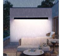 TZSMUM LED Extérieure Applique Murale avec Télécommande Lampe Murale 2700K/4500K/6500K Dimmable Luminaire Mural IP65 Etanche Éclairage Mural Moderne Longue pour Jardin Pathway Patio (Noir,50cm)