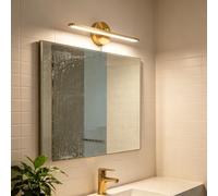 TZSMUM LED Moderne Applique Murale Salle de Bain Miroir Imperméable Éclairages Murales avec Interrupteur Fiche Lampe Murale Intérieur Rectangulaire Aluminium Fer pour Salon (Lumière Neutre,Cuivre)