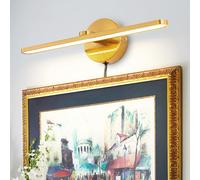 TZSMUM LED Moderne Applique Murale Salle de Bain Miroir Imperméable Éclairages Murales avec Interrupteur Fiche Lampe Murale Intérieur Rectangulaire Aluminium Fer pour Salon (Lumière Blanche,Cuivre)