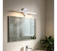 TZSMUM LED Moderne Applique Murale Salle de Bain Miroir Imperméable Éclairages Murales avec Interrupteur Fiche Lampe Murale Intérieur Rectangulaire Aluminium Fer pour Salon (Lumière Chaude,Blanc)