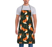 TZTTZT Tablier de chef mignon avec imprimé renard pour homme et femme - Tablier de chef pour cuisine, pâtisserie, grill, jardinage, artiste